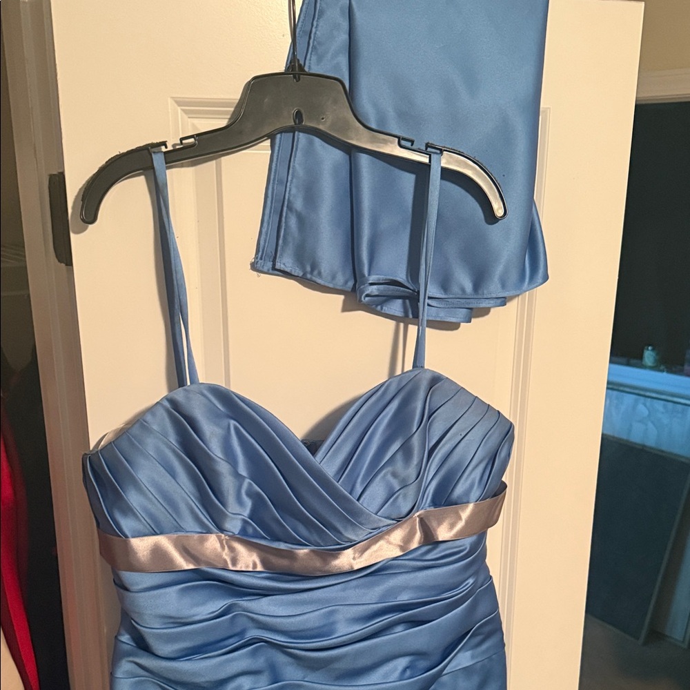 DaVinci Blue Satin Wedding Dress